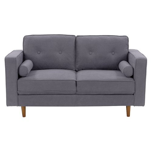 CorLiving - Mulberry 2-Seat Fabric Upholstered Modern Loveseat - Grey