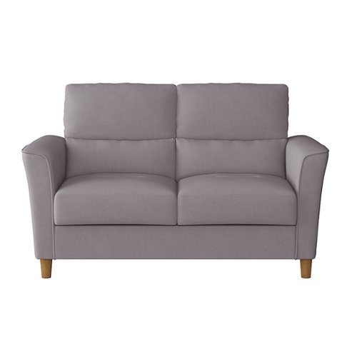 CorLiving - Georgia 2-Seat Fabric Upholstered Loveseat Sofa - Light Grey