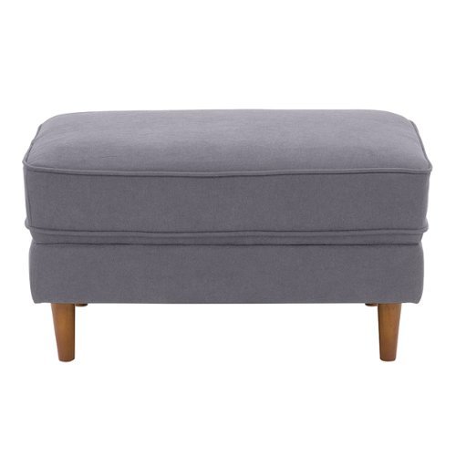 CorLiving - Mulberry Fabric Upholstered Modern Ottoman - Grey