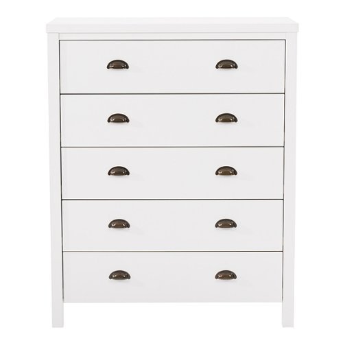 Image of CorLiving - Boston 5-Drawer Dresser - White