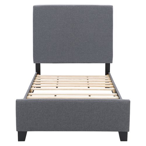 CorLiving Juniper Fabric Upholstered  Bed, Single - Grey