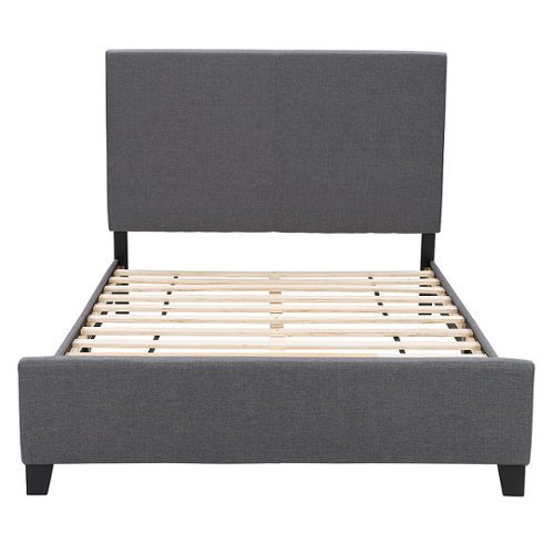 CorLiving Juniper Fabric Upholstered  Bed, Double - Grey