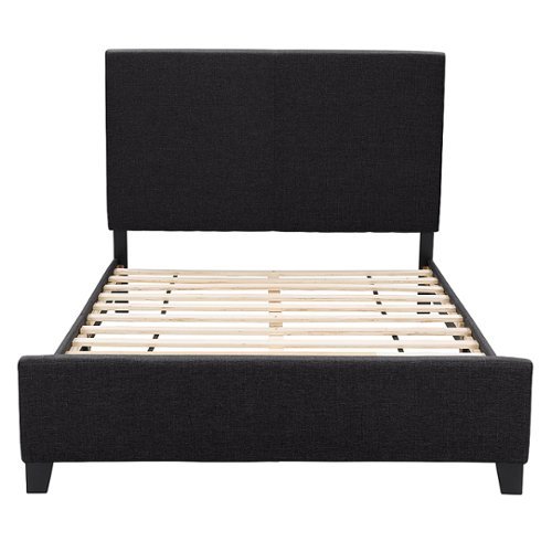 CorLiving Juniper Fabric Upholstered  Bed, Double - Charcoal