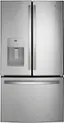 Front. GE - 25.6 Cu. Ft. French Door Refrigerator - Stainless Steel.