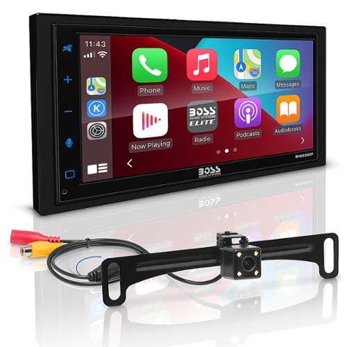 BOSS Audio - 6.75" Wireless Android Auto and Apple CarPlay Bluetooth Digital Media Receiver - Black