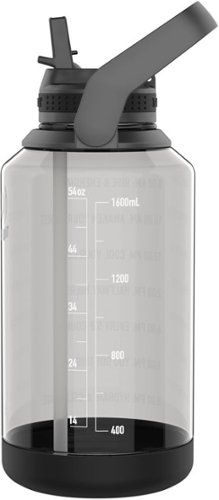 Takeya Tritan 64-oz. Motivational Water Bottle with Straw Lid - Stormy Black WORLDWIDE DELIVERY