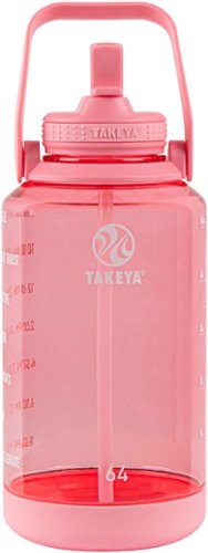 Takeya Tritan 64-oz. Motivational Water Bottle with Straw Lid - Flutter Pink WORLDWIDE DELIVERY
