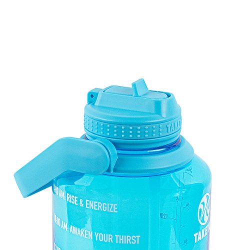 Takeya Tritan 64-oz. Motivational Water Bottle with Straw Lid - Breezy Blue GLOBAL SHIPPING