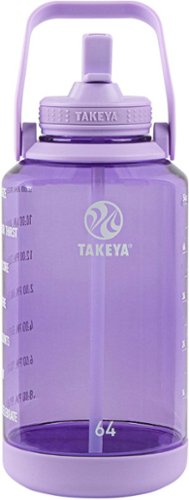 Takeya Tritan 64-oz. Motivational Water Bottle with Straw Lid - Vivacity Purple WORLDWIDE DELIVERY