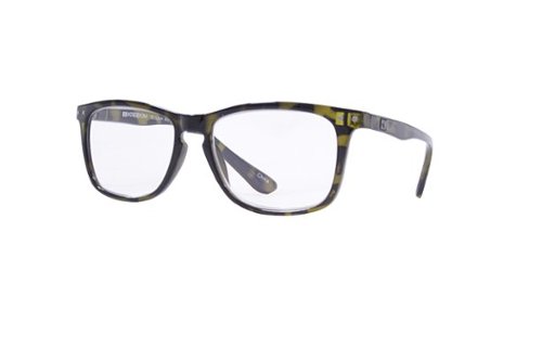 Kreedom - Elijah; 1Lens Readers, Supports +0.50 to +2.50 Diopters in One Lens, Revolutionary Patented Technology - Gloss Khaki Green + Black Demi