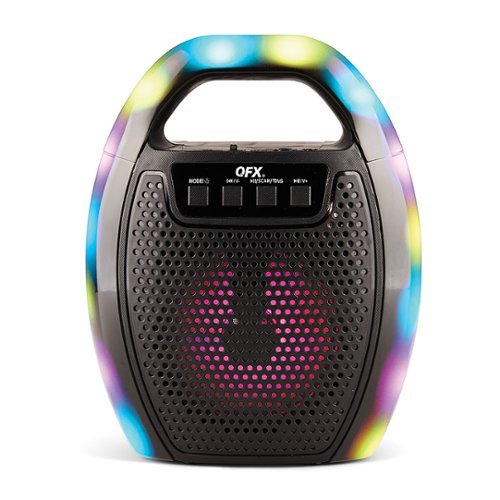 QFX - 4" Bluetooth Recharge Speaker Handle Lights - Black