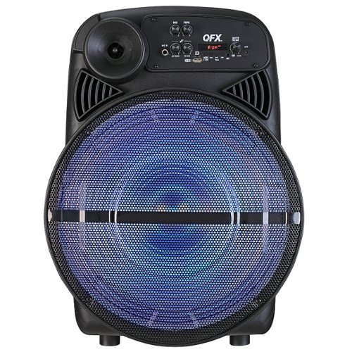 QFX - 15" BT Speaker Rechargeable with Lights - Black