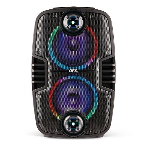 

QFX - 2 x 10" Light Bar Recharge BT Speaker with Trolley and Wheels - Black