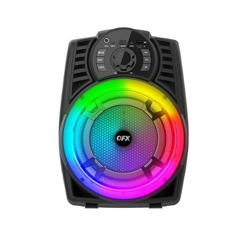 QFX - 8" Rechargeable BT Speaker with Lights - Black