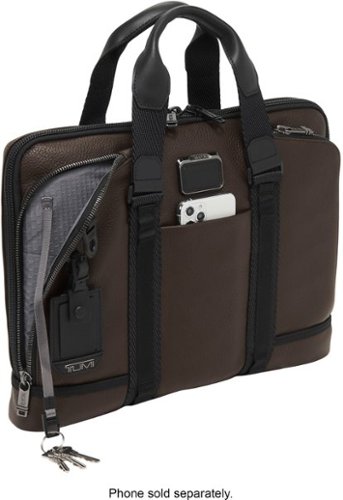 TUMI Alpha Bravo Academy Brief - Dark Brown WORLDWIDE DELIVERY