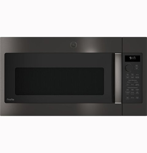 GE Profile - Profile Series 1.7 Cu. Ft. Convection Over-the-Range Microwave with Sensor Cooking and Chef Connect - Black stainless steel