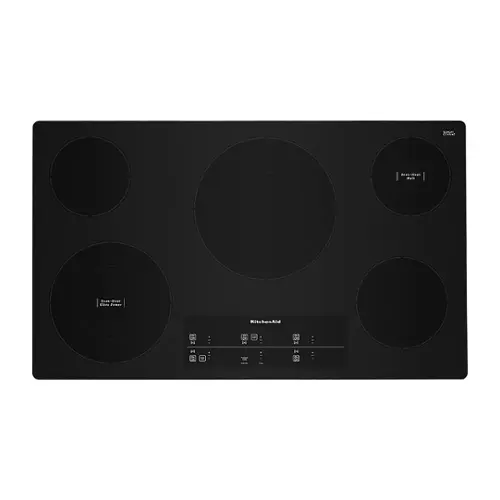 Front. KitchenAid - 36" Built-In Electric Cooktop with 5 Burners and 10''/6'' Even-Heat Ultra Power Element with Simmer Setting - Black.