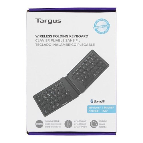 Targus Ergonomic Foldable Bluetooth Antimicrobial Keyboard - Black SHOP ONLINE