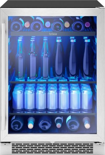 Zephyr - Brisas 24 in. 8-Bottle and 112-Can Single Zone Beverage Cooler - Stainless Steel