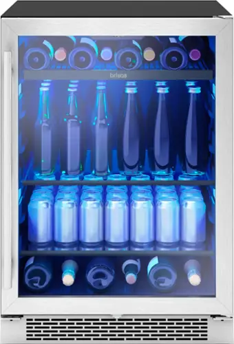 Front. Zephyr - Brisas 24 in. 8-Bottle and 112-Can Single Zone Beverage Cooler - stainless steel.