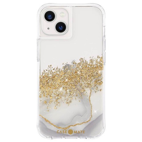 Case-Mate - Karat Marble Hardshell Case w/ Antimicrobial for iPhone 13 - Gold