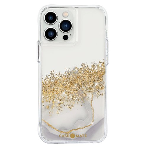 Case-Mate - Karat Marble Hardshell Case w/ Antimicrobial for iPhone 13 Pro Max - Gold