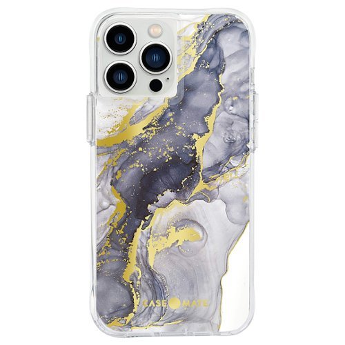 Case-Mate - Print Hardshell Case for iPhone 13 Pro Max - Navy Marble