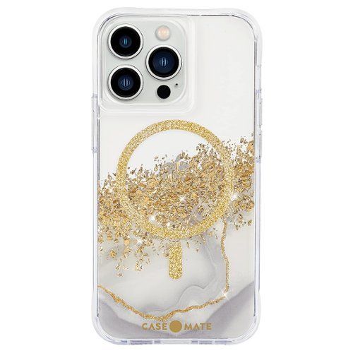 Case-Mate - Karat Marble Hardshell Case w/ MagSafe w/ Antimicrobial for iPhone 13 Pro - Gold