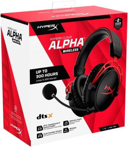 HyperX Cloud Alpha Wireless Gaming Headset for PC, PS5, and PS4 - Black/Red BUY IN UAE