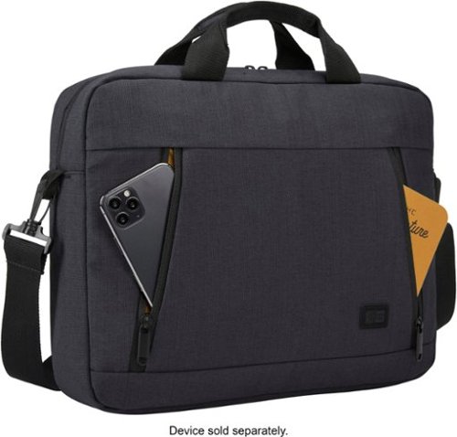 Case Logic Ashton 14” Laptop Attaché Briefcase with Padded Interior, Zippered Pocket for Accessories, Shoulder Strap & Handles - Dark Gray SHOP ONLINE
