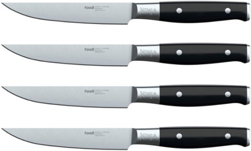 Ninja Foodi NeverDull System Premium German Stainless Steel 4-Piece Steak Knife Set - Black