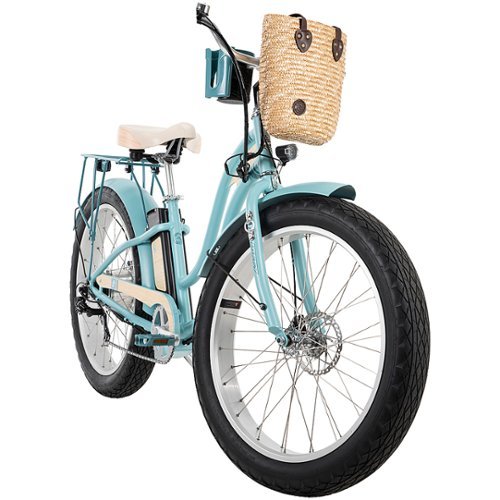 Huffy 26-inch Womens Fat Tire Panama Jack E-Bike - Matte Sea Crystal