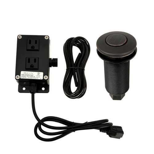 Akicon - Sink Top/Counter Top Dual Outlet Garbage Disposal Kitchen Air Switch Kit in Oil Rubbed Bronze - Oil-Rubbed Bronze-Front_Standard 
