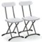 Costway - 2-Pack Folding Chair with Metal Curved Feet Wide Seat & Ergonomic Backrest - White-Front_Standard