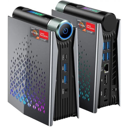 ACEMAGIC - S3A Mini Gaming PC - AMD Ryzen 7 H 255 (8C/16T,up to 4.90 GHz) - 16GB LPDDR5 RAM 512GB SSD - AMD Radeon 780M with 3-Mode - Black-Front_Standard 