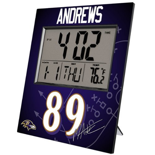 Keyscaper - Mark Andrews Baltimore Ravens Digital Desk & Wall Clock - Multicolor-Front_Standard 
