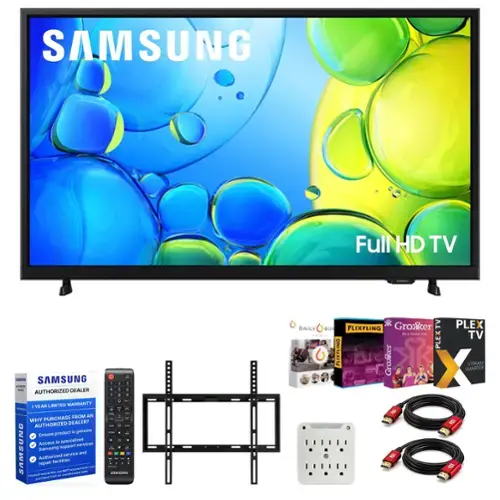 SAMSUNG  
Full HD TV  

SHAMSUNG SAMSUNG AUTHORIZED DEALER  
1 YEAR LIMITED WARRANTY FROM AN WHY PURCHASE AUTHORIZED DEALER?  
Ensure product is genuine  
Access to specialized services  
SAMSUNG Samsung support service and Authorized facilities repair  
what you to NOT honed seller Product wangandes not at unouthorized purchase  

1 2 ! 4 5 a 1 I ? vx. + . SAMSUNG  

DAILY BUR FLIXFLING Groker TV Be better you FLIXFLING PLEX Gronker  
PLEX TV STREAM SMARTER