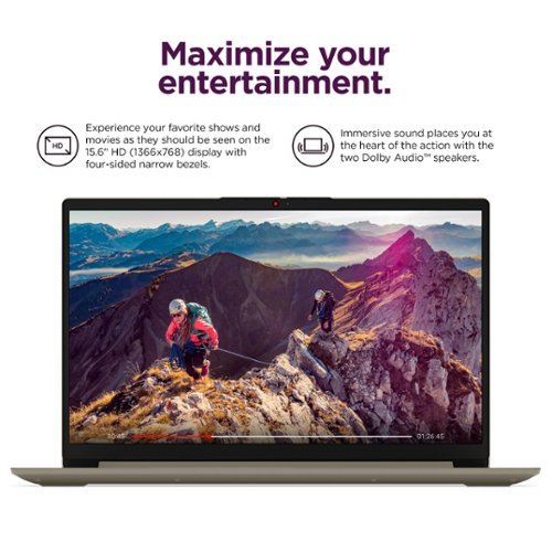 Lenovo Ideapad 1 15.6 HD Laptop - Intel Celeron N4500 - 4GB Memory - 128GB eMMC - Sand GLOBAL SHIPPING