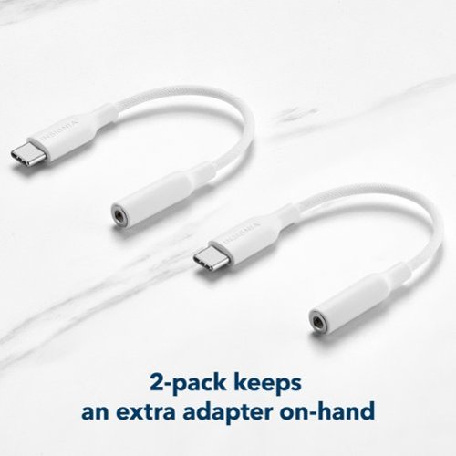 Insignia™ USB-C to Headphone Jack Adapter (2-Pack) - White SHOP ONLINE