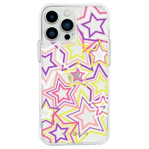 Case-Mate - Print Hardshell Case for iPhone 13 Pro Max - Neon Stars-Front_Standard 