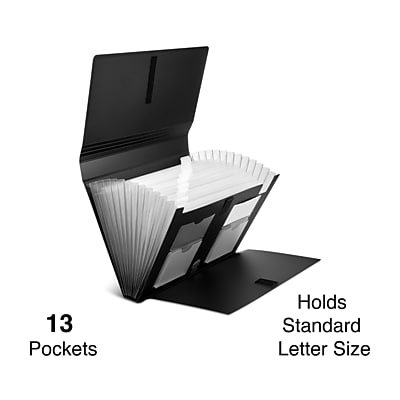 TRU RED Plastic Filing Accordion File, 13 Pocket, Letter Size