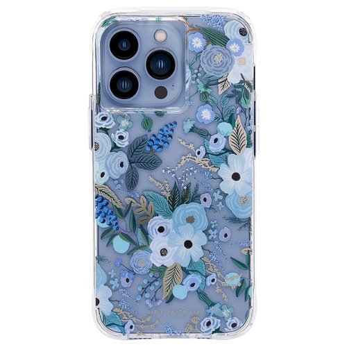 

Rifle Paper - iPhone 13 Pro w/ Antimicrobial - Garden Party Blue