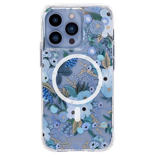 iPhone 13 Pro Max / iPhone 12 Pro Max Rifle Paper Co. w/ MagSafe w/ Antimicrobial - Garden Party Blue