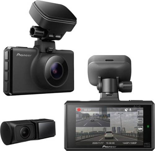 Pioneer - 2-Channel Dual Recording 1440p WQHD (Wide Quad HD) Dash Camera System - Black