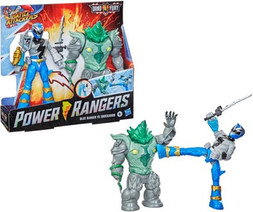 Power Rangers Dino Fury Battle Attackers Blue Ranger vs. Shockhorn