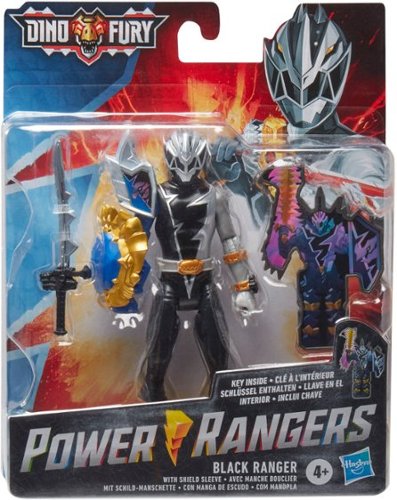 Power Rangers Dino Fury Black Ranger with Shield Sleeve