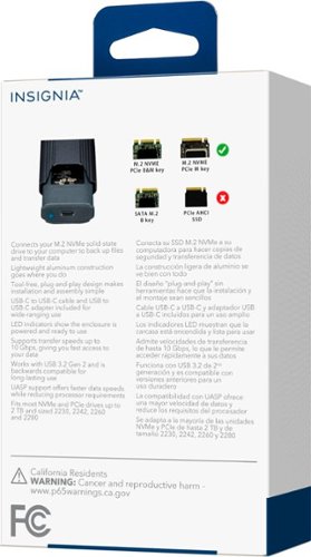 Insignia™ M.2 NVMe to USB-C SSD Enclosure - Black BUY IN AUSTRALIA
