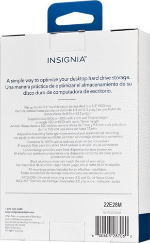 Insignia™ Dual Drive Mount for 2.5” SATA, SSDs or Hard Drives - Black BUY IN MIDDLE EAST