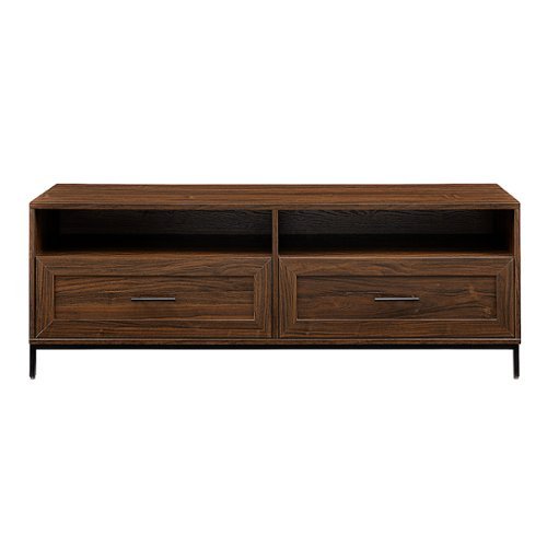 Walker Edison - Contemporary 2-Drawer TV Stand for Most TVs up to 60” - Dark Walnut