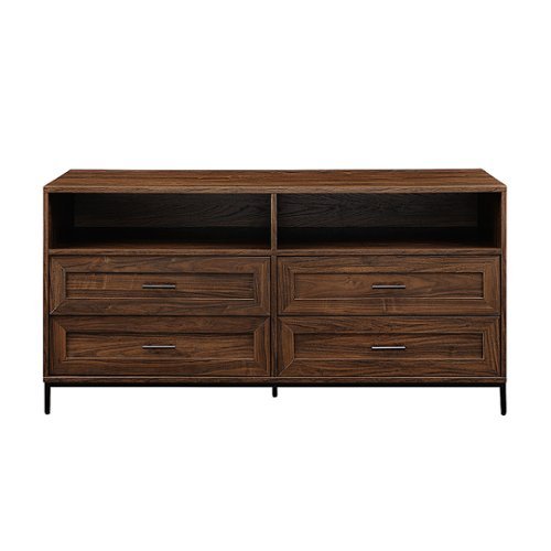 Walker Edison - Contemporary 4-Drawer TV Stand for Most TVs up to 60” - Dark Walnut